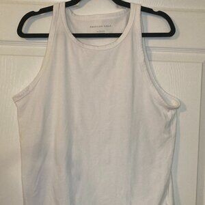 American Eagle Women's White Tank Top - High Neck - Size XL